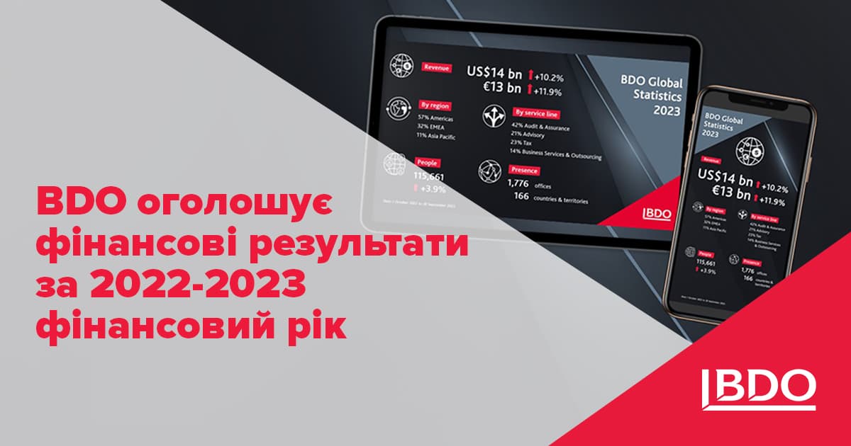 Фінансові результати мережі Bdo за 2022 2023 фінансовий рік Bdo 2276